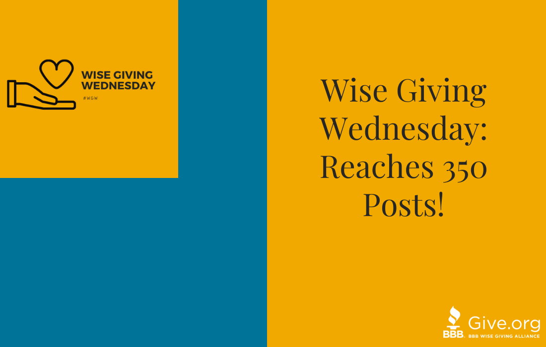 Wise Giving Wednesday 350 Blog