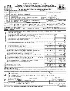 Cover of BBB Wise Giving Alliance 2019 IRS Form 990